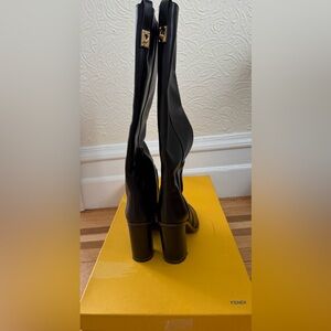 Fendi Black Heeled Boots (pre-loved) worn once - Size 39.5